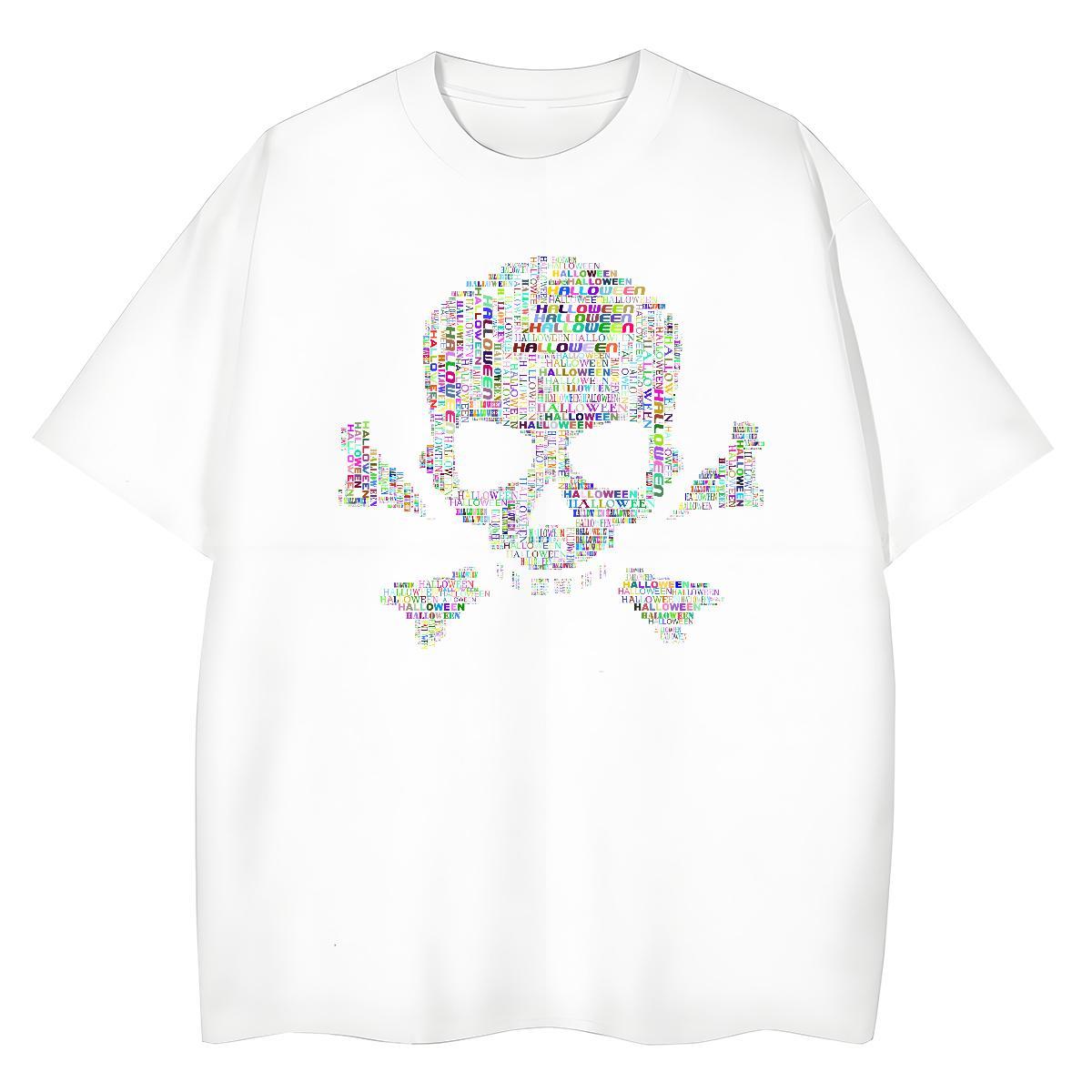 Fashion New T Shirt For Woman 100% Cotton 230g Breathable Home Outdoor skull Unisex Tshirts Designer Nice Anime Print Tee Shirt
