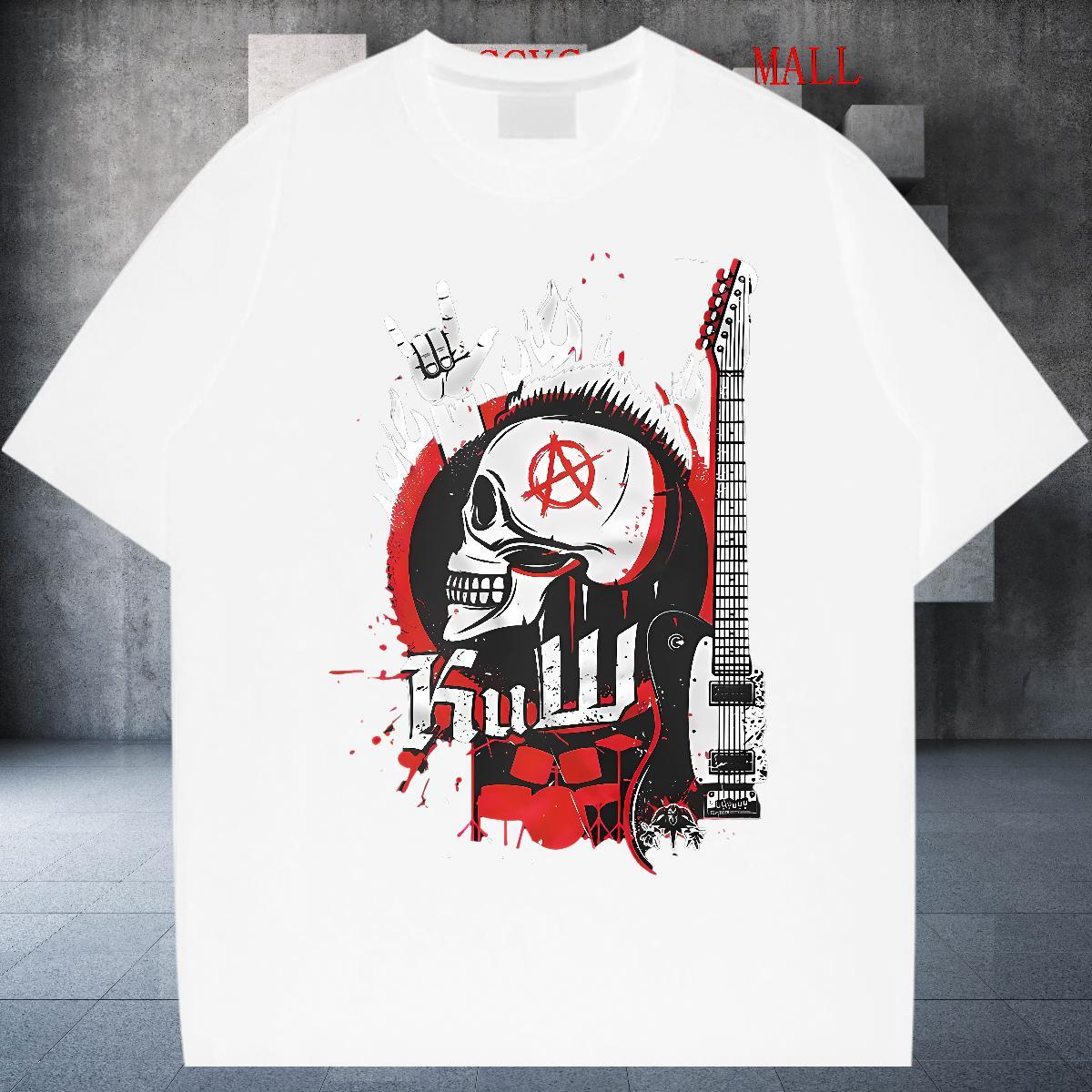 Classic Casual Beach Men Tops Tees scary Breathable Short Sleeve 230g Pure Cotton T-Shirts for Men Designer Plus Size Cartoon Tees Shirts