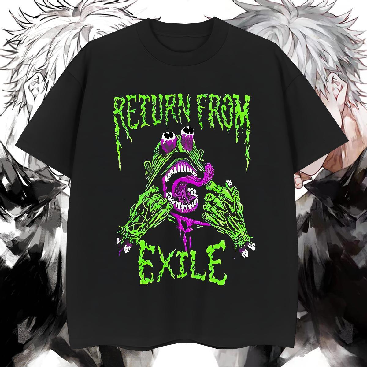 New exile Mens Tshirts 230g Cotton T-Shirts for Men Anime Print Street wear Hip Hop Breathable Soft TOP Quality Tops Shirt