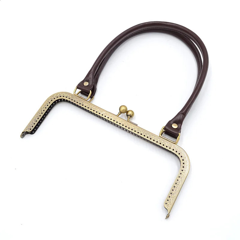 10Pcs 24cm metal wallet frame handle kiss lock antique bronze tone DIY manufacturing clutch bag handbag PU accessories 240821