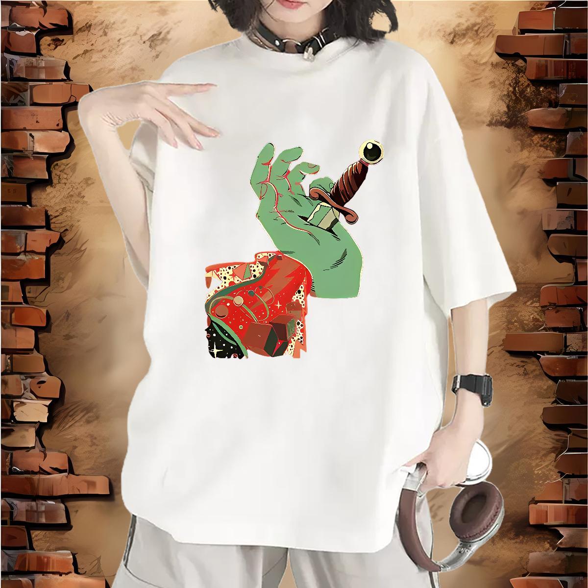 Nice Unisex Tshirts 230g Pure Cotton painting Beach Womens T Shirts Short Sleeve O-Neck Skull Clothes