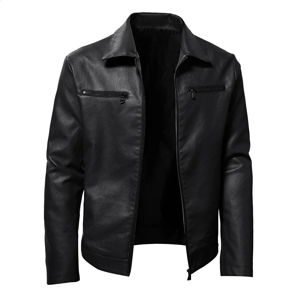 Men Quality Casual PU Leather Coat.Red Slim Rider Style Leather Jacket Young Leather Jackets 240822