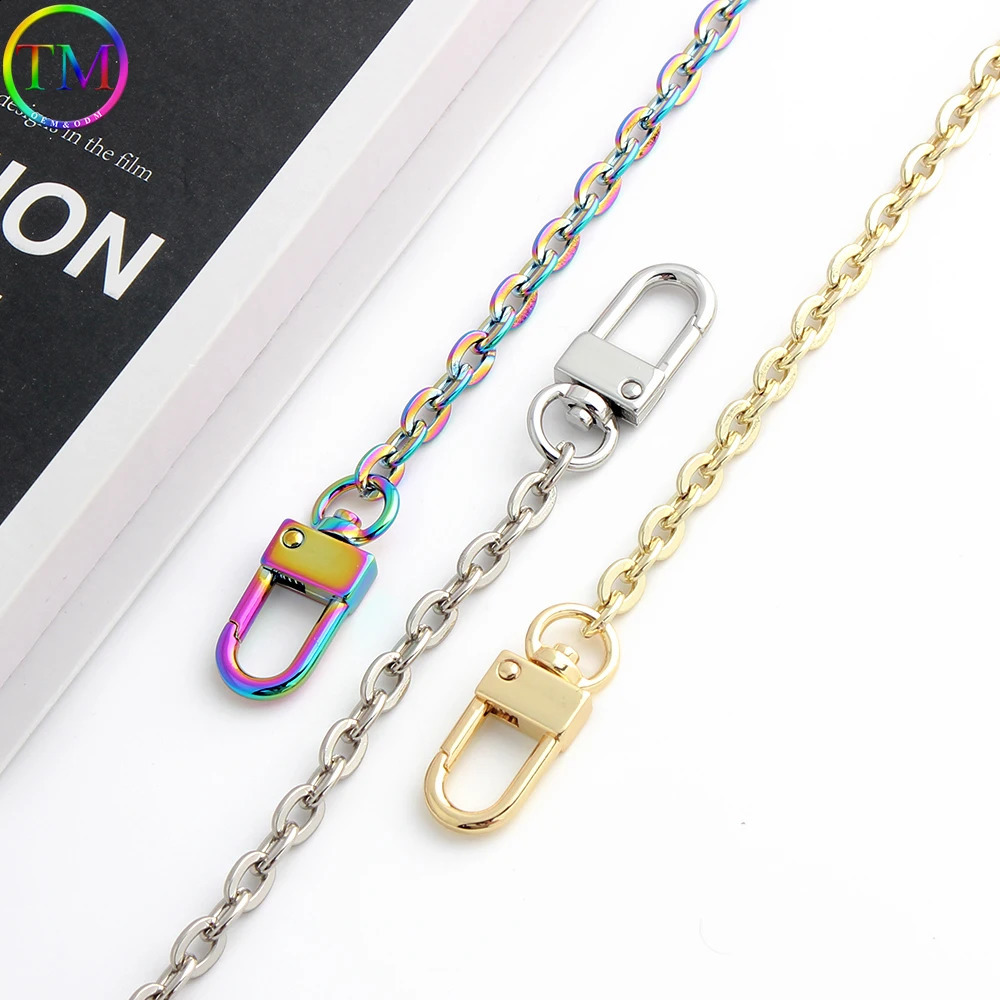1-5-10Pcs 60/100/120CM 6MM Width Metal Bag Chain Strap Iron Chain For Women Bag Crossbody Shoulder Handle Wrap Chain Accessory 240821