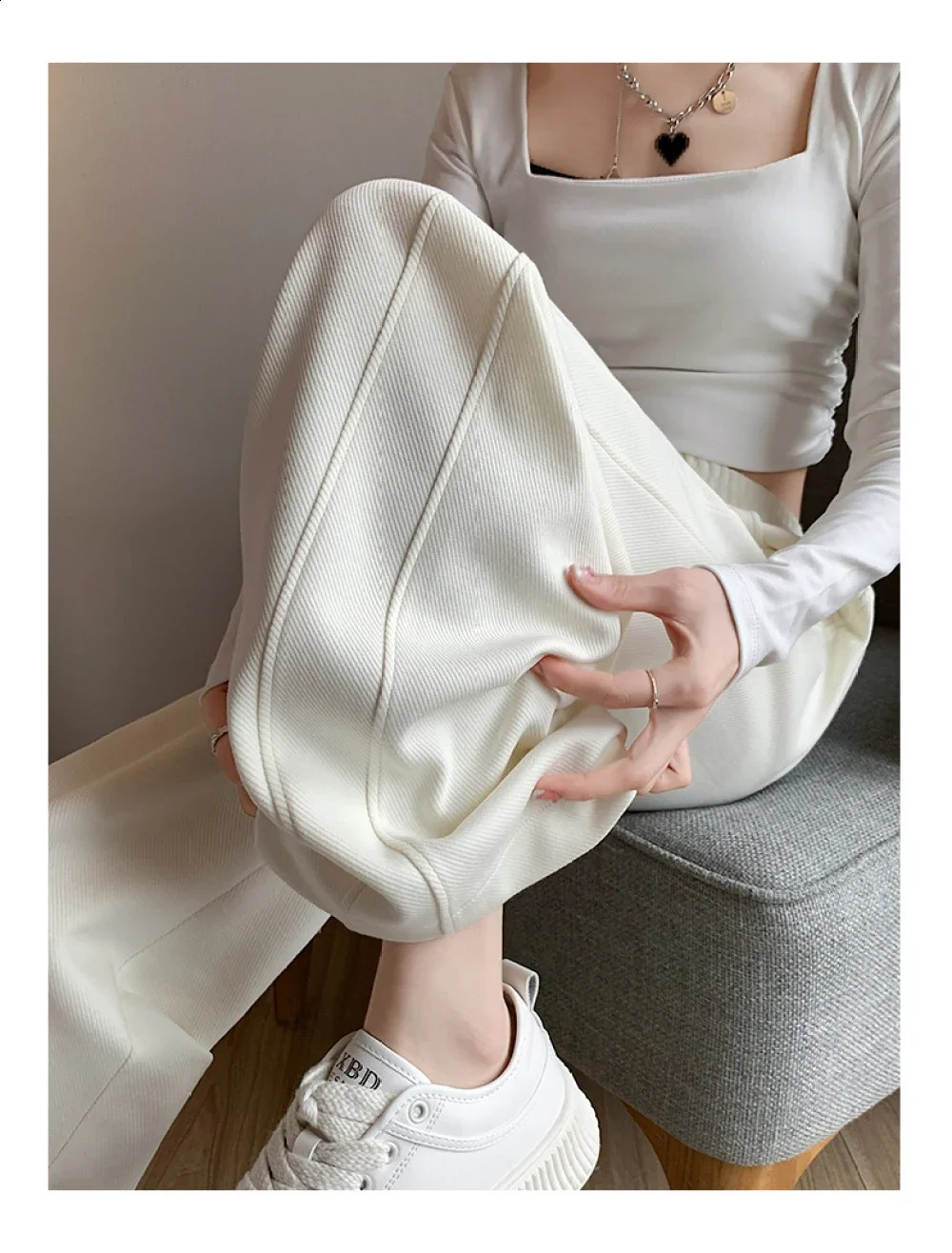 Blue Korean Fresh Drape Effect High Waist Trouser Fashion Female Summer Baggy Wide Leg Pants Street Classic Women Sweatpants Y2k 240821