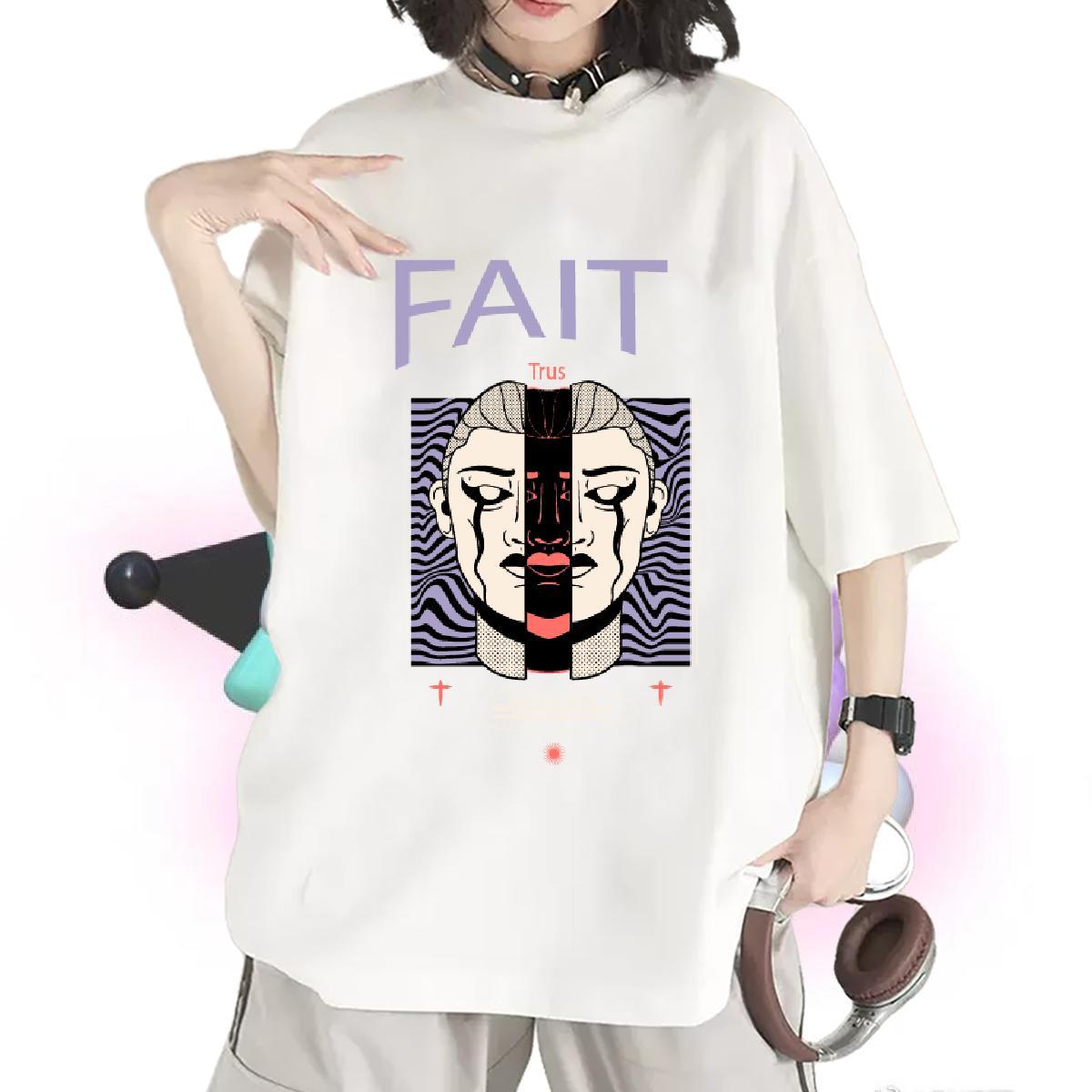 Unisex Lady T shirt 230g Cotton man Home Outdoor T-Shirts Round Neck Short Sleeve Custom Cartoon Clothings