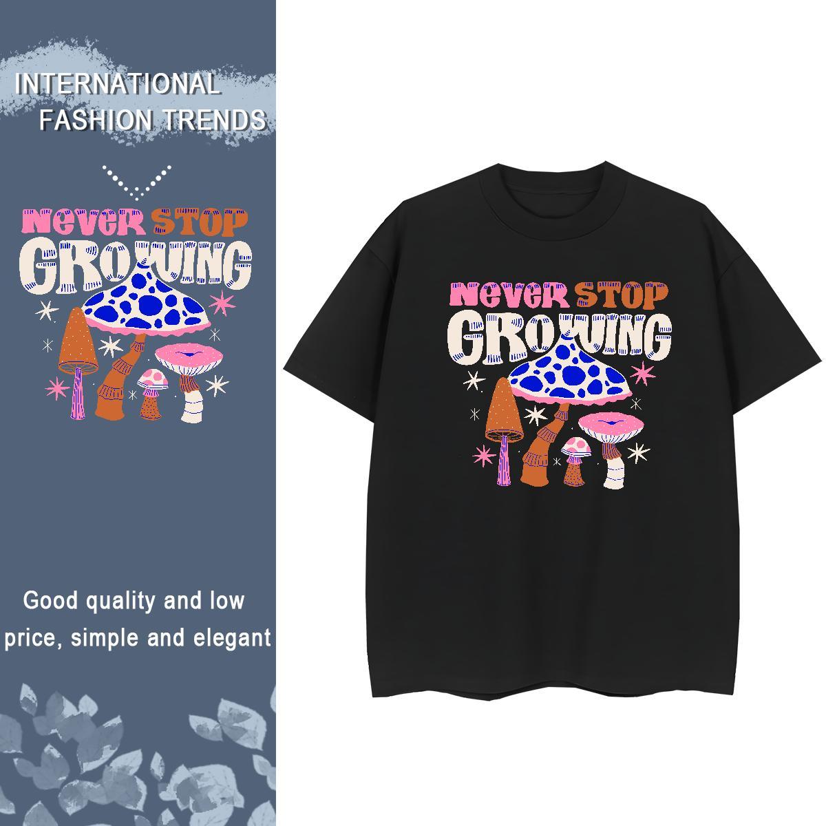 TOP Quality T Shirt For Woman O Neck Short Sleeves 230g Pure Cotton Woman Tshirt Plus Size Custom mushroom Sport Unisex Clothings