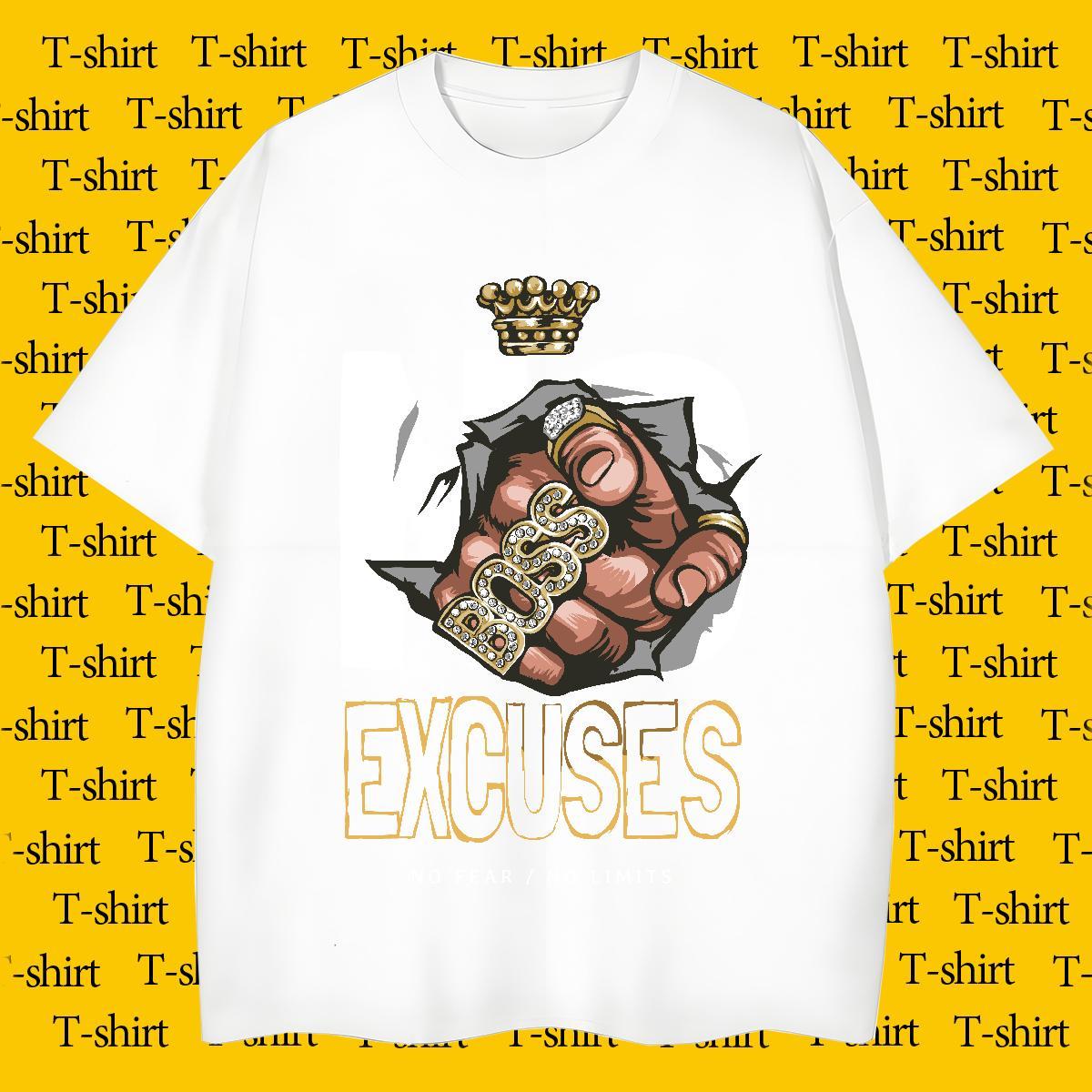 Wholesale Men Clothes T-Shirt Street Wear 230g Cotton Plus Size Cartoon Breathable Short Sleeve letter T-Shirts Classic Casual Tops Tees
