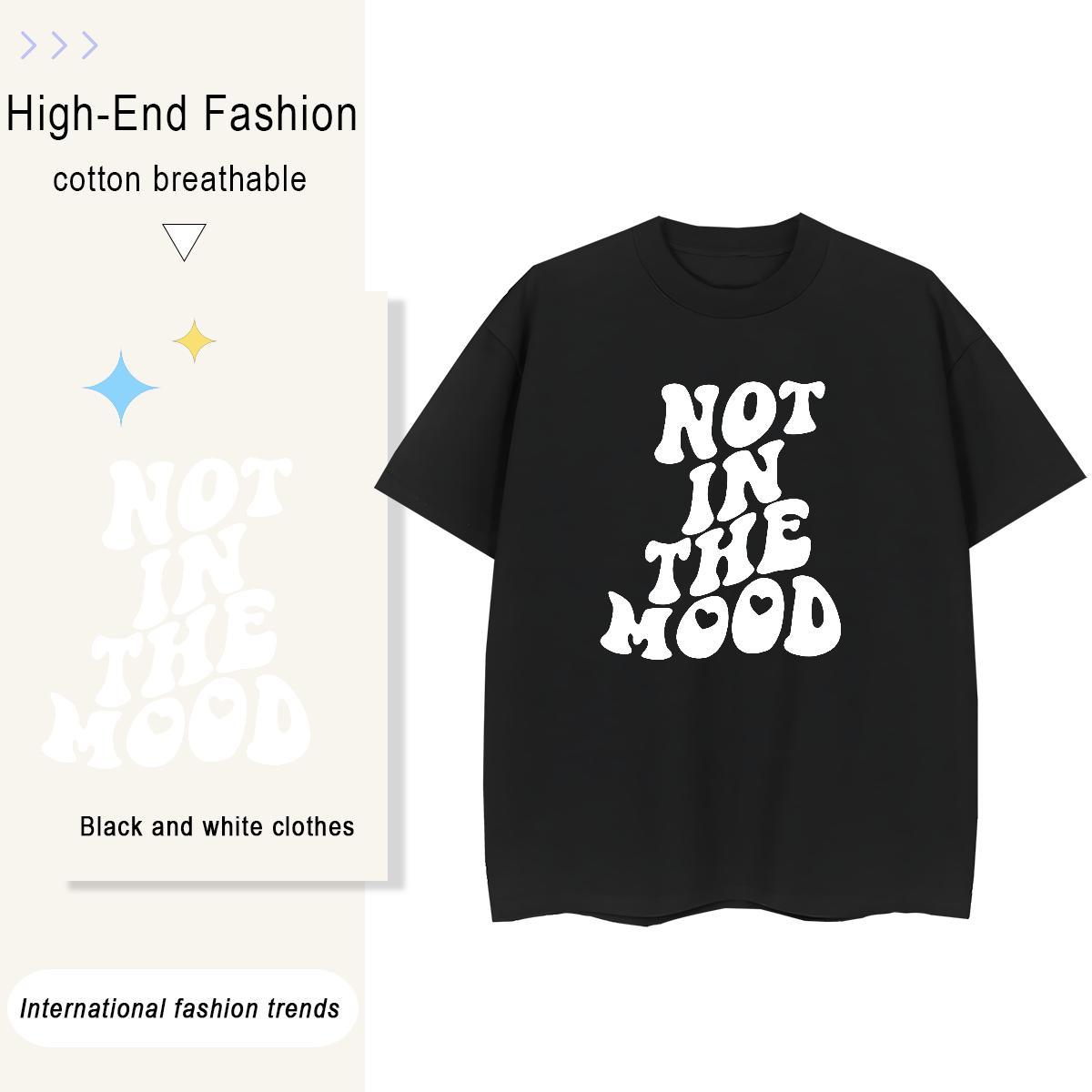 Unisex Woman Tshirt 100% Cotton 230g letter Street Women T Shirts Crew Neck Breathable Graphic Clothes Shirt