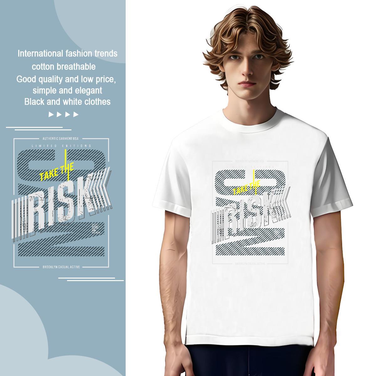 Free Shipping letter Men T Shirts Casual Beach Men Tops Tees 230g Pure Cotton DIY Breathable Crew Neck DIY Printed Wear