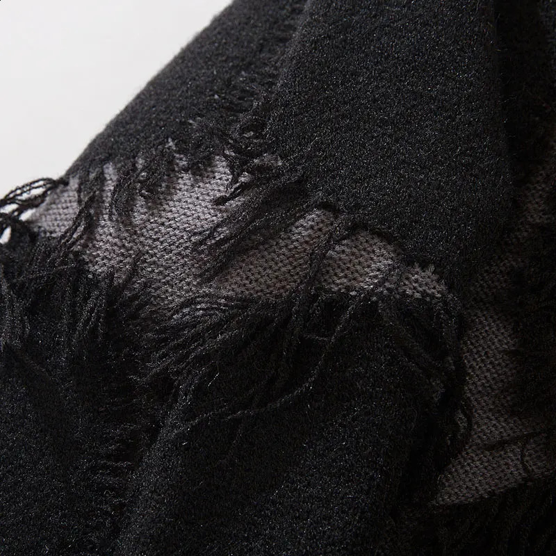Hip Hop Sweaters Y2K Grunge Knitted Skull Skeleton Ripped Holes Punk Gothic Jumpers Streetwear Men Vintage Baggy Pullover Black 240821