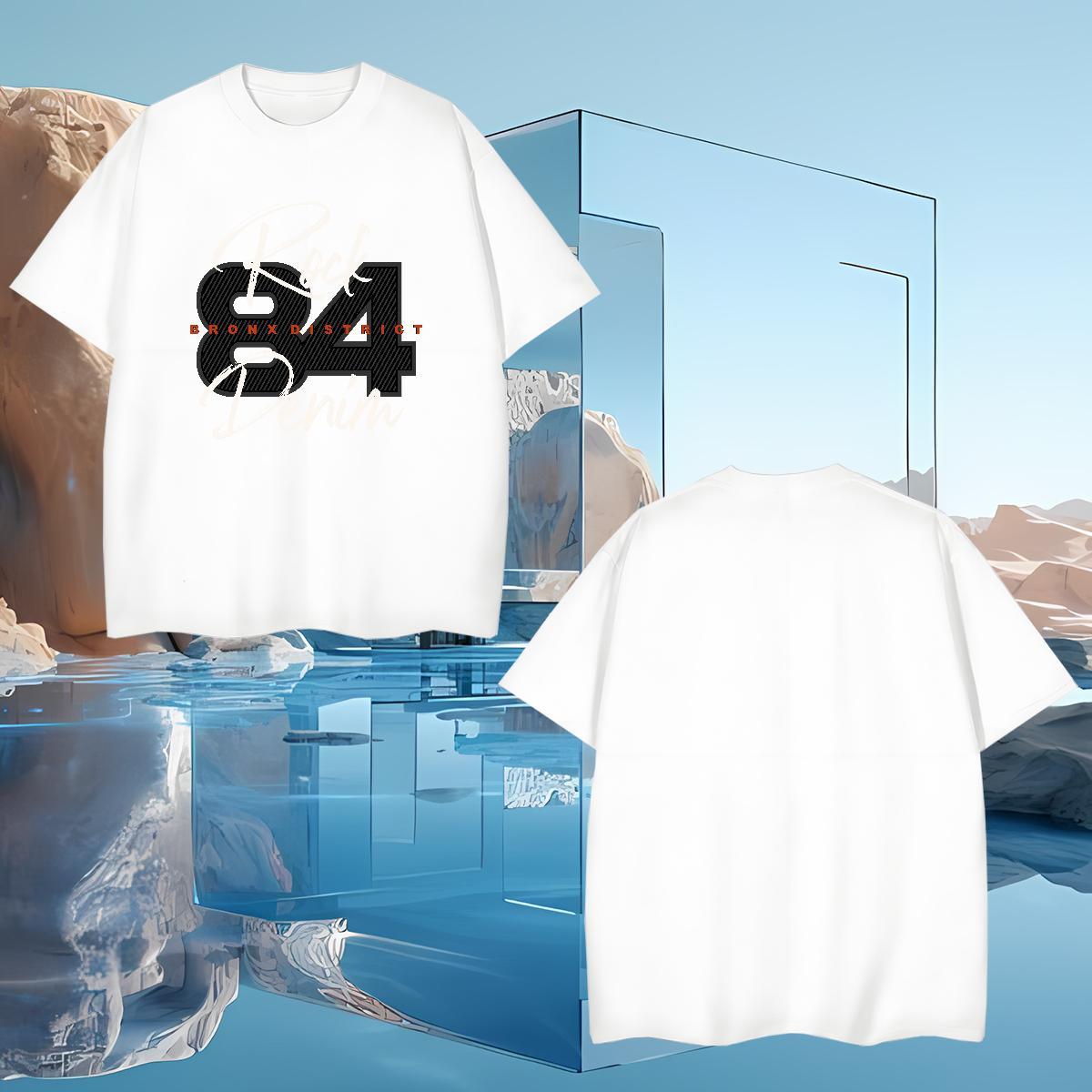 Wholesale 84 T shirt Sports Casual Tshirts 230g Pure Cotton Customized Breathable Crew Neck Anime Print Tees