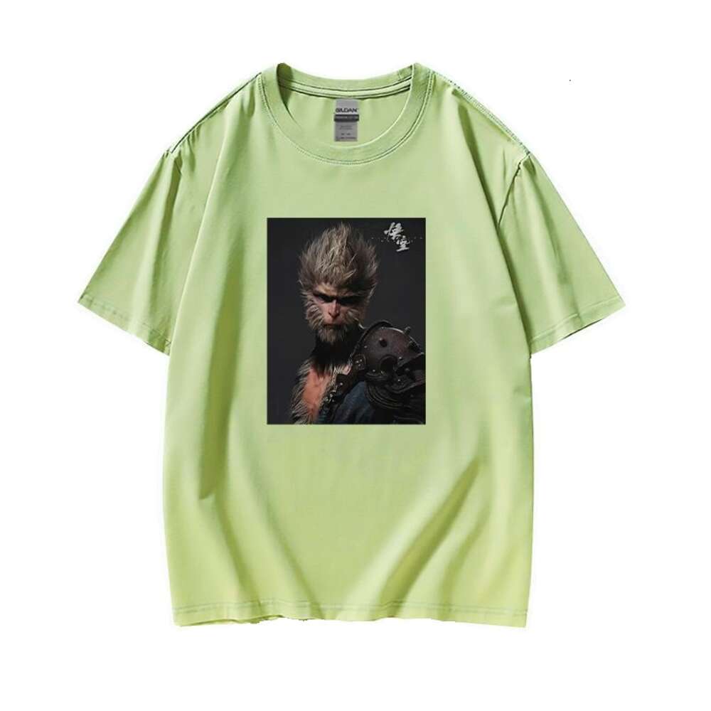 Black Myth Wukong BLACKMYTH China-Chic peripheral printing summer short sleeve T-shirt men's pure cotton loose game INS dongdumaoyi