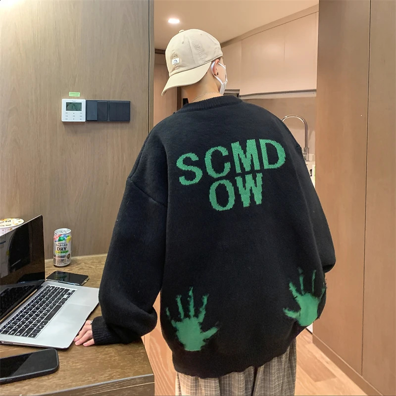 Printed sweaters Pullover knitwear knitted mens winter Harajuku clothing Korean skydiving 240821