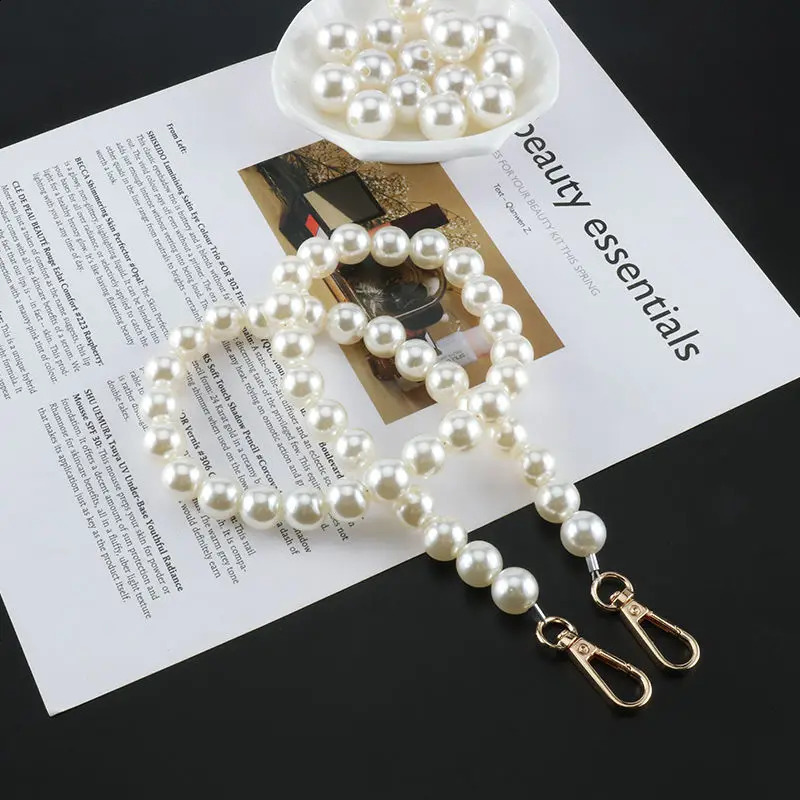 Hardware Pearl Crossbody Bags 30cm-60cm Length Handles For Diy Bags Clothes Accessories Decorative Fashion Pearl Bags Chain 240821