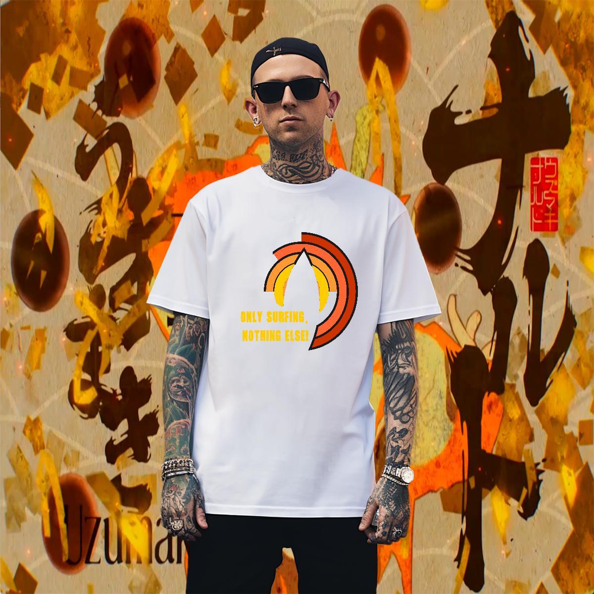 Soft Mens Tshirts Hip Hop Street 230g Cotton Oversized 3XL 4XL Breathable wave T Shirts Men Fashion Designer Clothes