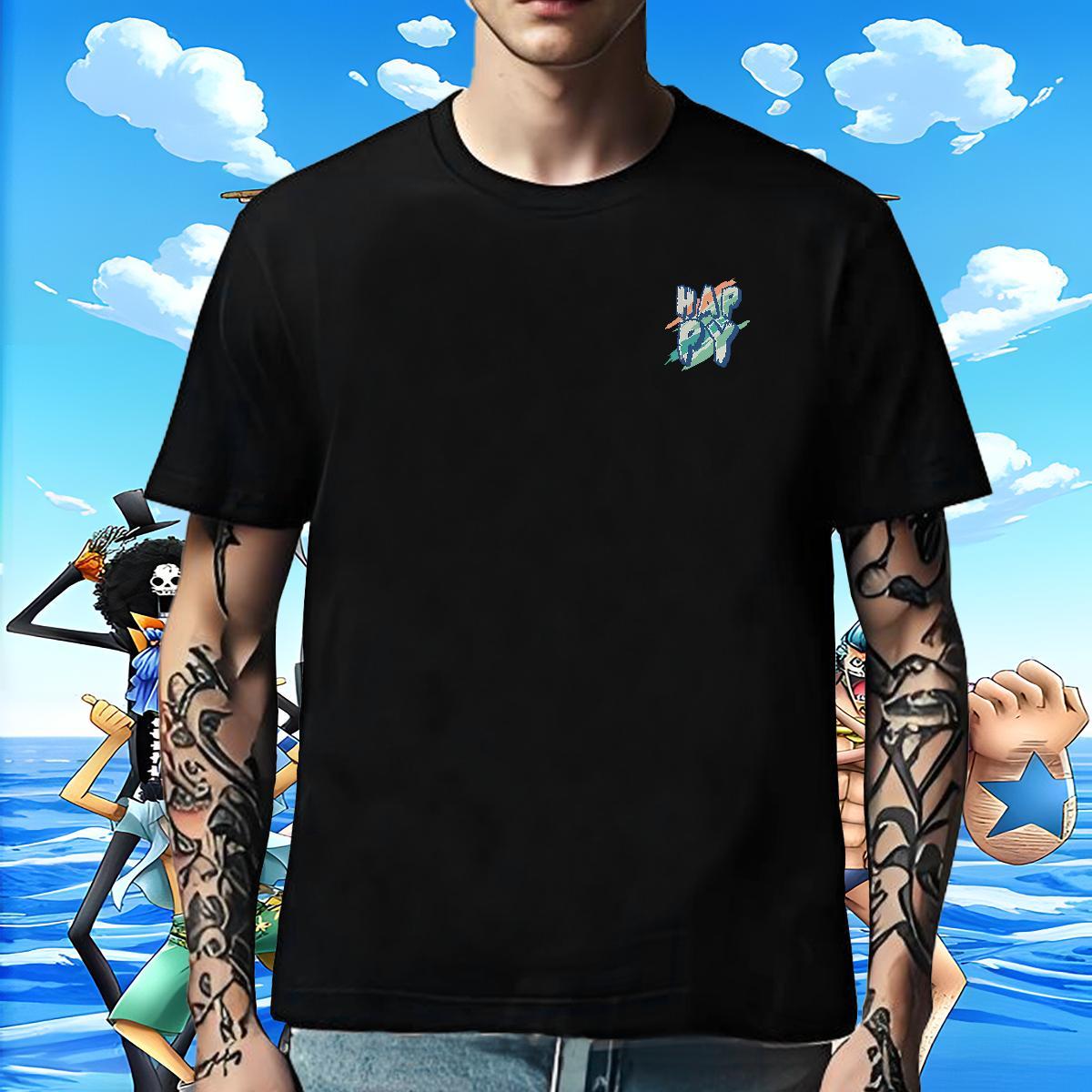 Loose Men Tees Street Casual 100% Cotton 230g Custom Print Oversized Round Neck Short Sleeve happy Men T Shirts Designer Tee Shirt