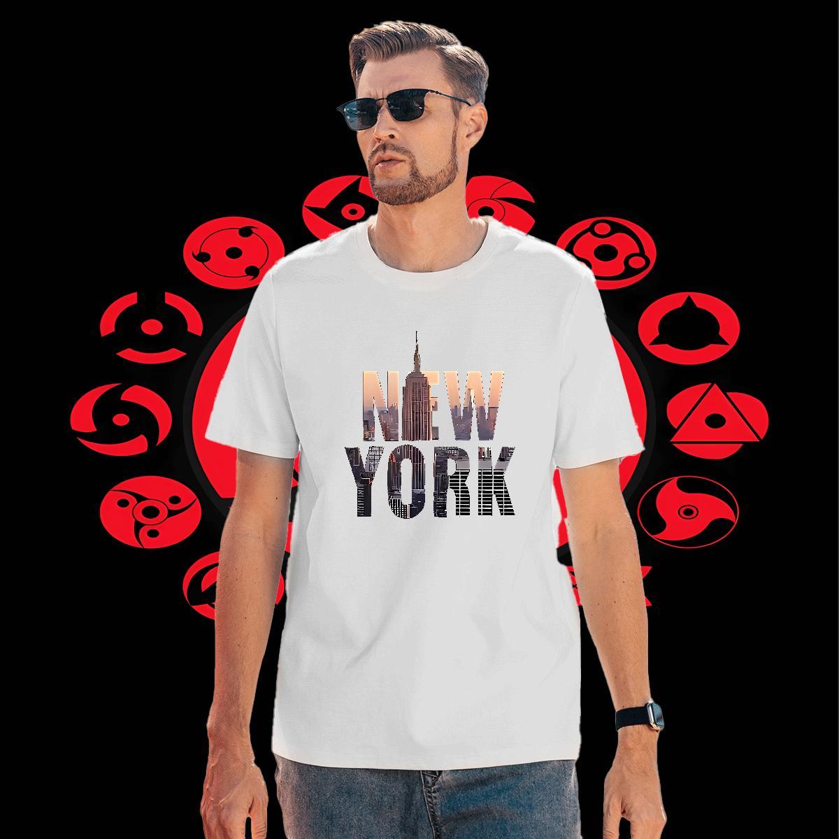 Brand Men Clothes T-Shirt Casual Daily Wear 230g Cotton Oversized 3XL 4XL Breathable Short Sleeve New York Mens T Shirts Fashion Tee Shirt