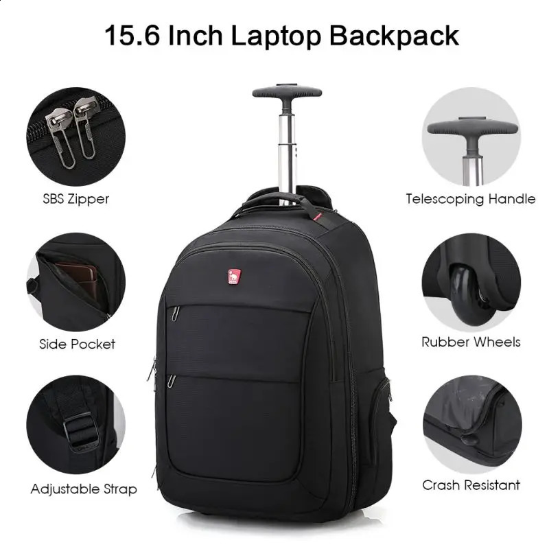 OIWAS Wheel Travel Bag Mens Handcart Backpack Business Large Capacity Gym Sports Bag Womens Travel Bag 240821