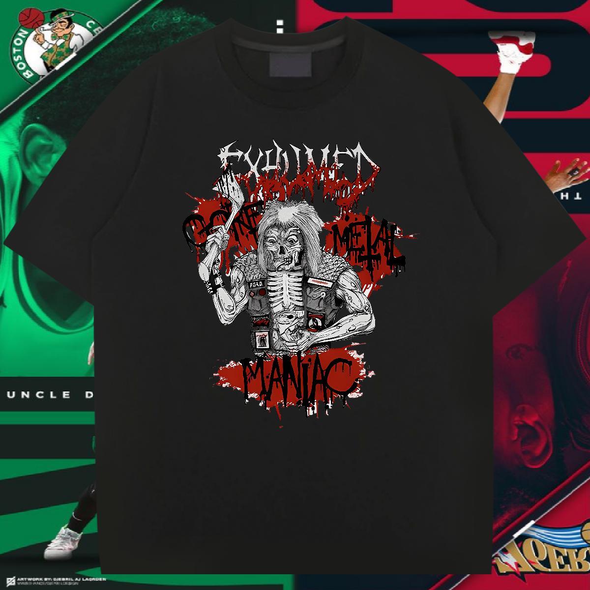 2024 Designer Street Wear Men Tees scary Round Neck Short Sleeve 230g Pure Cotton Mens T Shirts Cool Design Custom Cartoon Tee Shirt