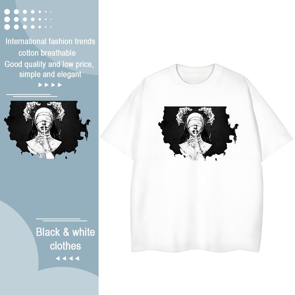 High quality Couples T Shirts 230g Pure Cotton shut up Daily Wear T-Shirts for Women Short sleeve Soft DIY Anime Clothings