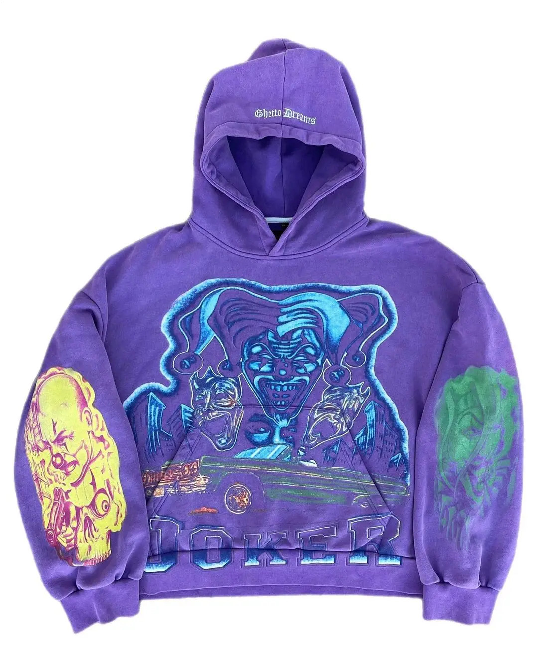 Oversized Street Vintage Streetwear Clown Painting Printed Hoodies Women Sweatshirt Harajuku Y2k Tops Men Clothing