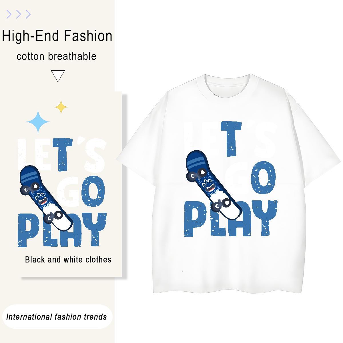 Classic Tshirt for Man Woman Casual Beach 230g Cotton Custom Print Oversized O-Neck Short Sleeve letter T shirt Fashion Tees Shirts