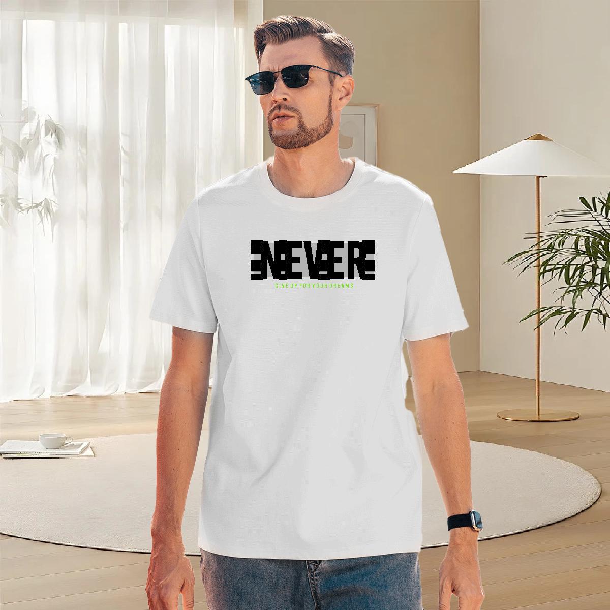 Unisex Men Clothes T-Shirt Summer Casual 230g 100% Cotton Custom Print Plus Size O-Neck Short Sleeve never Men T Shirts Free Shipping Tops Shirt