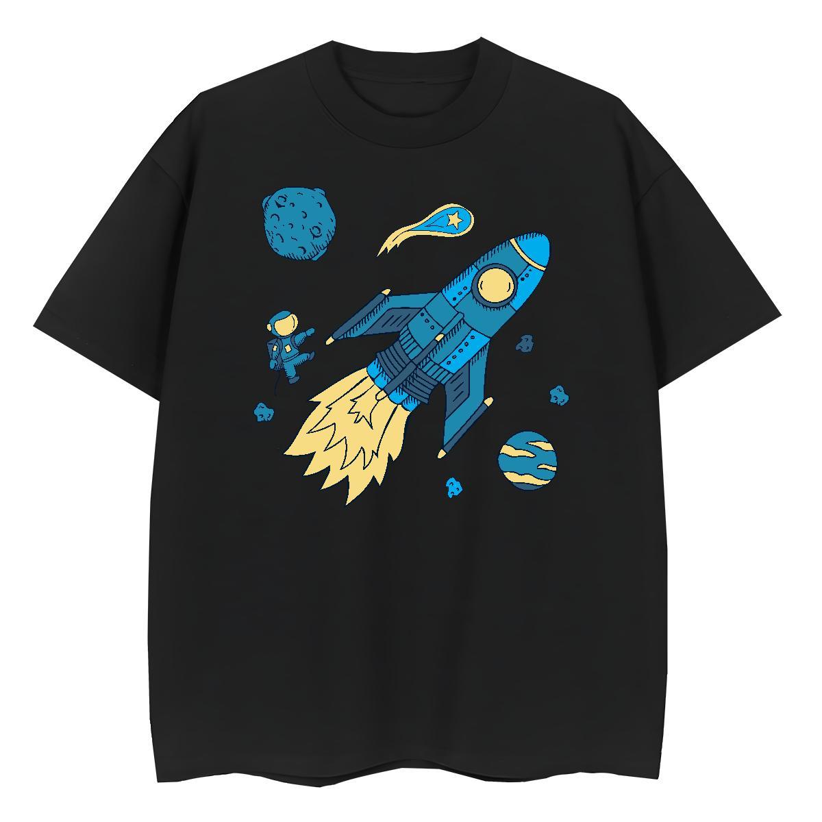 5A Couples T Shirts 100% Cotton 230g universe Casual Daily Wear T Shirts Women Breathable Short Sleeve DIY Logo Tops Tees