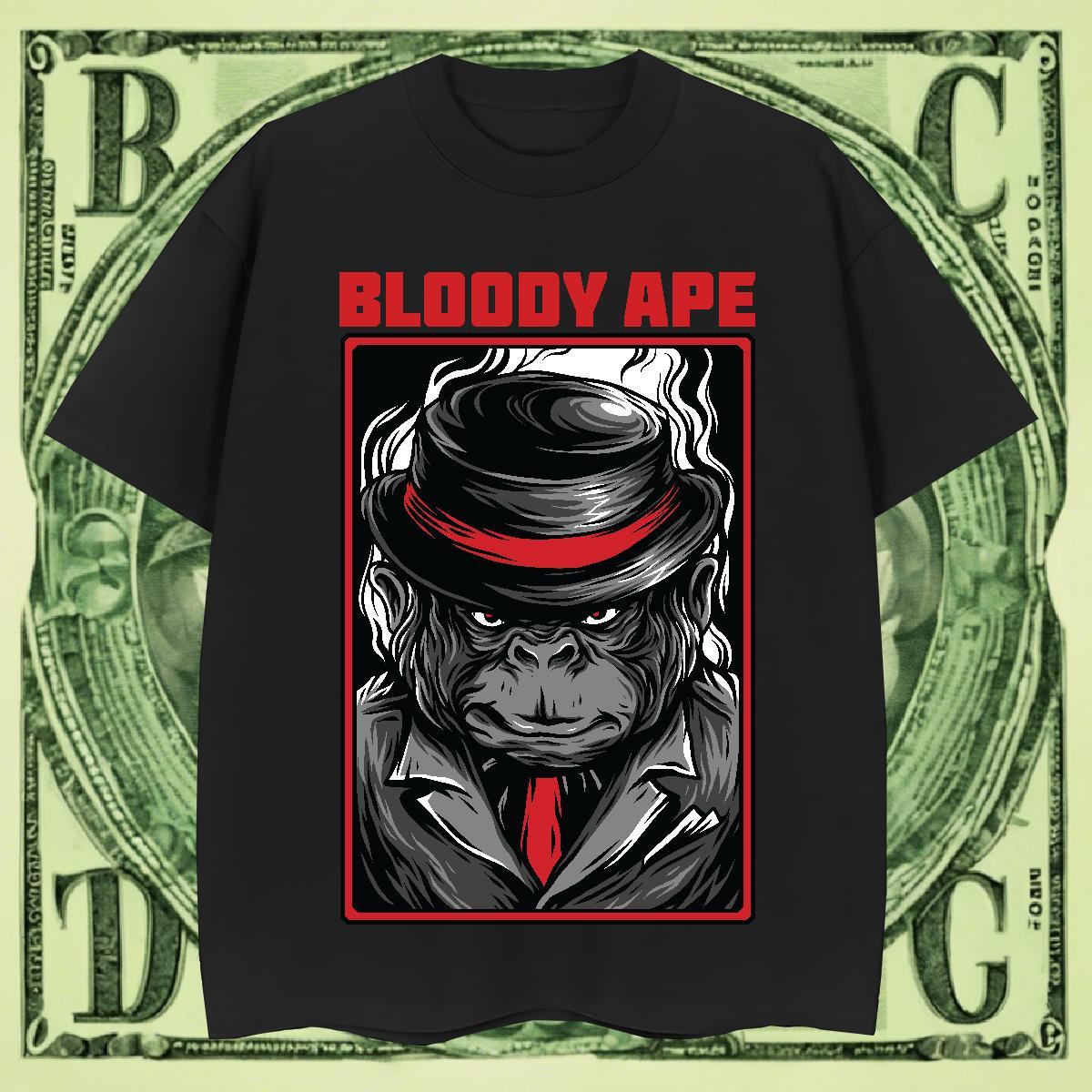 High Quality Tshirts Casual Daily Wear 100% Cotton 230g Custom Anime Breathable Short Sleeve orangutan T Shirts Men DIY Polos