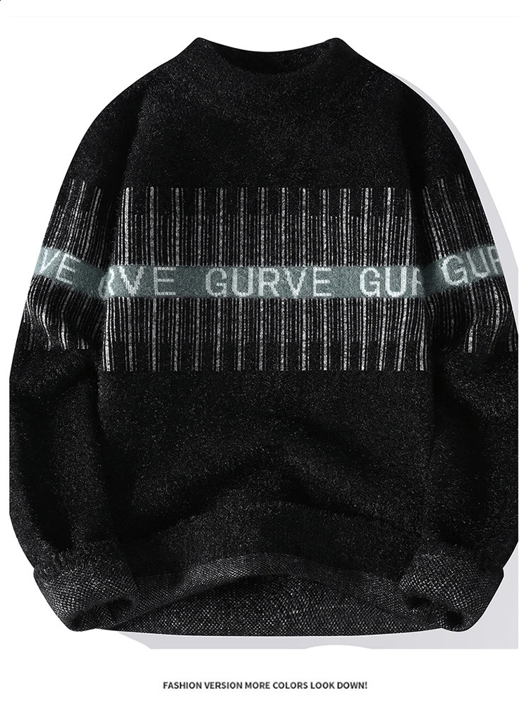 Mens Crystal Sable Knitwear Fashion Bar Printed Letters Jumper Comfortable Sweater 240821