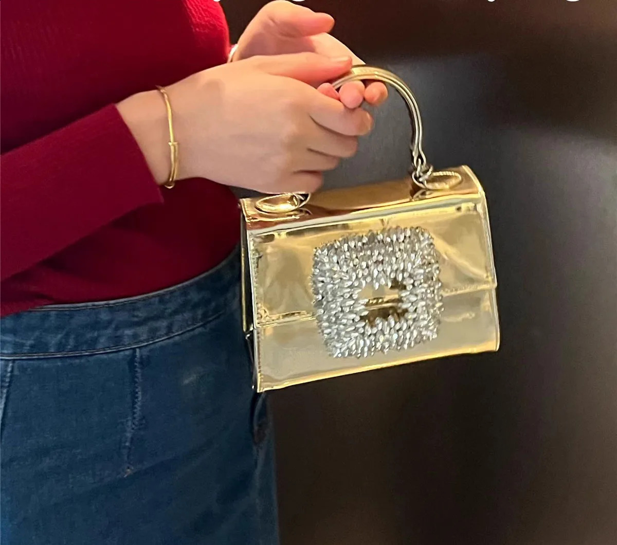 Fashion Shining PU Gold Silver Dress Wallet Diamond Satin Ball Evening Bag Womens Crsosbody Handbag Flip Shoulder 240821