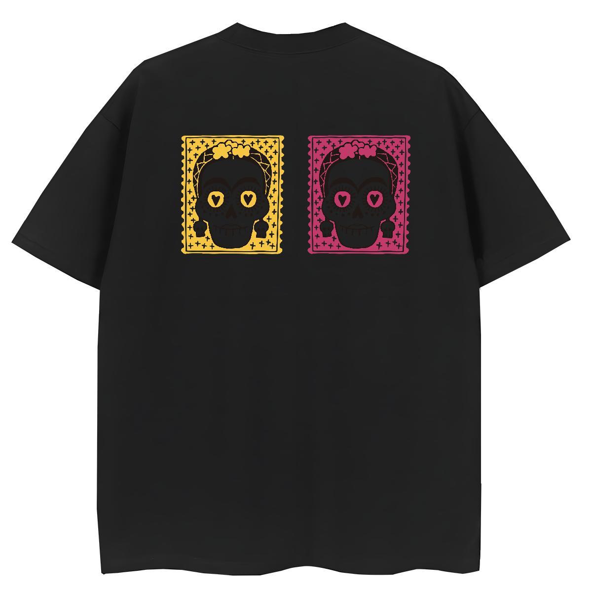 DIY T shirt 100% Cotton 230g Breathable Crew Neck High Street Hip Hop skull Couples T Shirts Designer Nice DIY Printed Top Tees