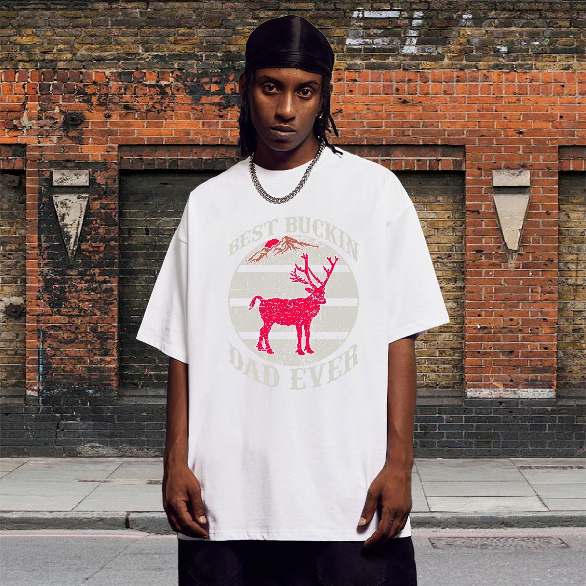 Cool Men Clothes T-Shirt Casual Beach 230g Pure Cotton DIY Breathable Short Sleeve deer Man T Shirts Designer Tshirts