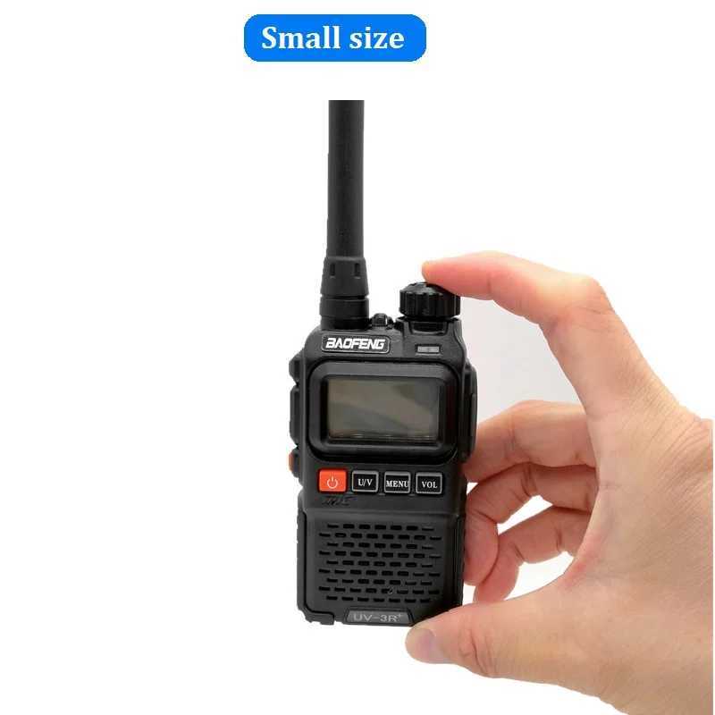 2PCS BAOFENG UV-3R PLUS Long Range Walkie Talkie Portable CB Radio Comunicador UHF VHF Ham Mini Radio Transmitter UV-3R+ Antenna M240821