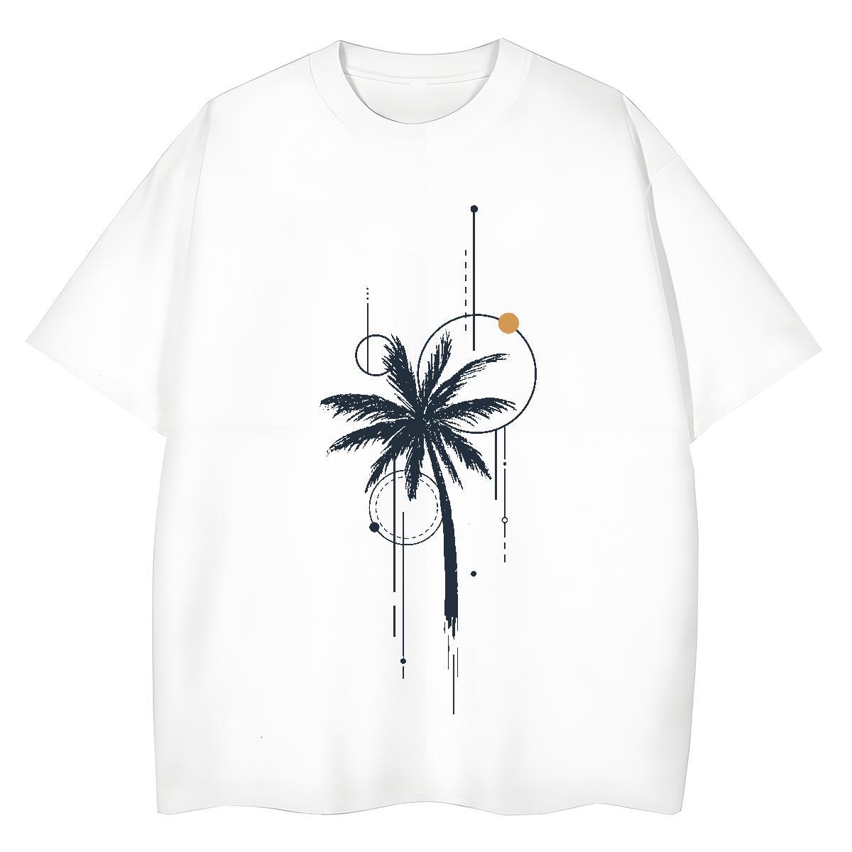 TOP Quality Woman T Shirts Crew Neck Breathable 230g Pure Cotton Womens Tshirts Cartoon Printing L-4XL tree Casual Daily Wear Comfortable Tops