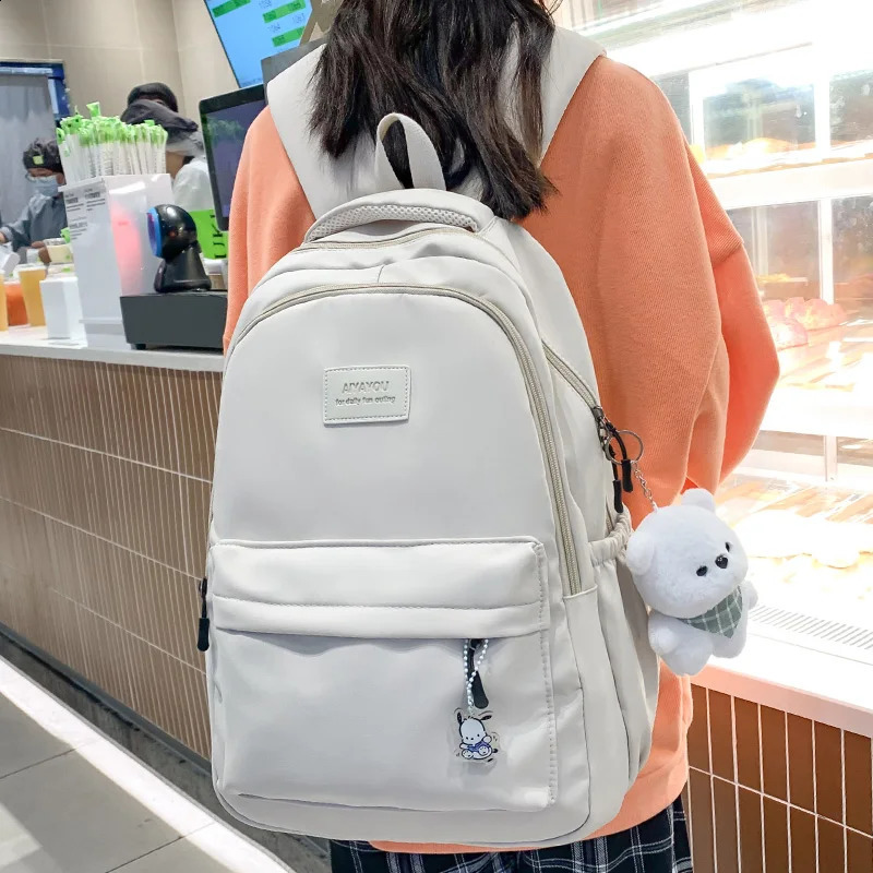 Fashion Women Pink Waterproof Student Backpack l Travel Leisure School Bag Lady Nylon Cute Book Female Laptop College Bag 240822