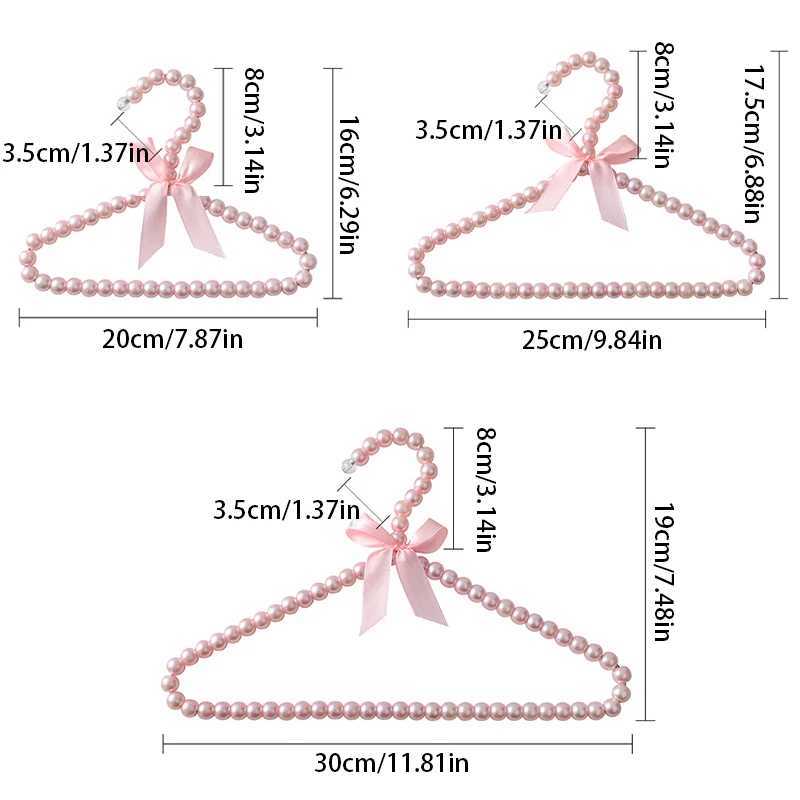 1pcs 20/25/30cm Elegant Baby Pearl Bowknot Ribbon Dress Coat Hanger Wardrobe Closet Storage Rack Space Saving Clothing OrganizerXJ240216