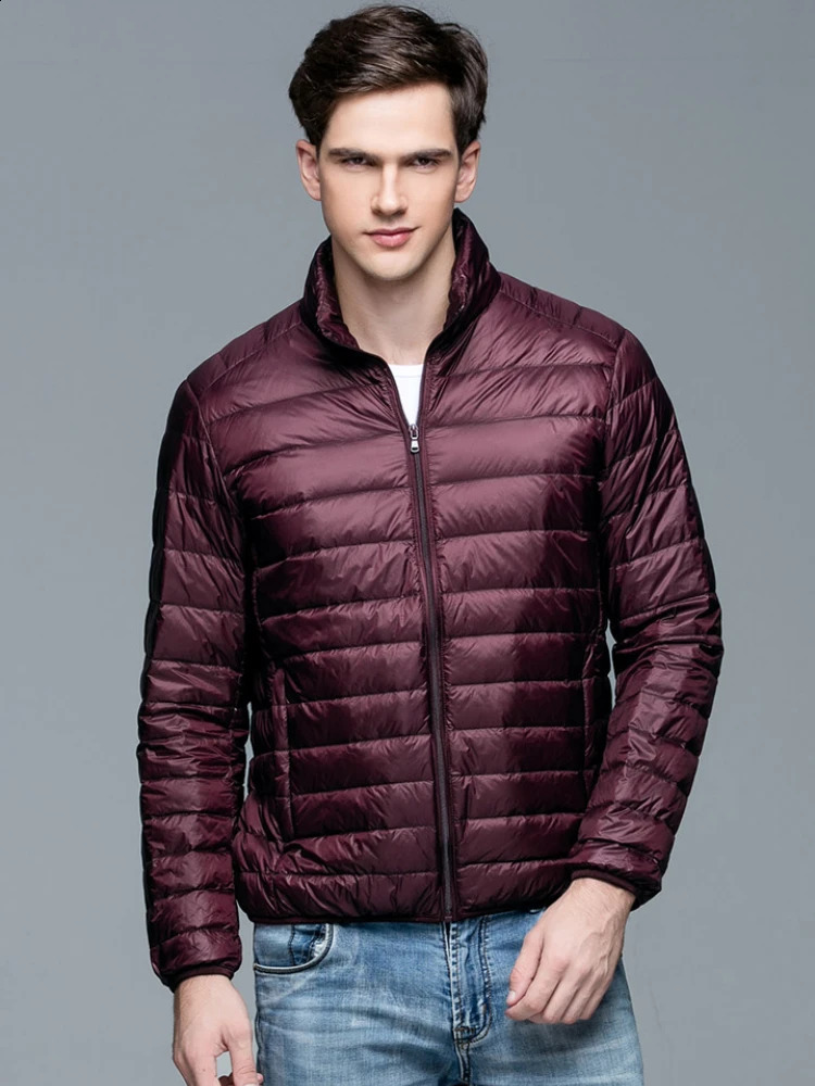 autumn and winter mens duck down jacket ultrathin insulated spring standing collar 240822