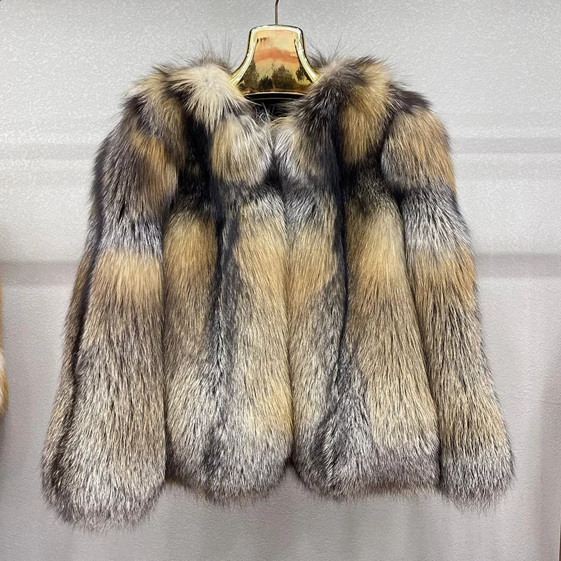 Winter Ladys Short Style Natural Fox Fur Jacket Thick Warm Real Fur Coat Women Outerwear Fashion Jacket 240821