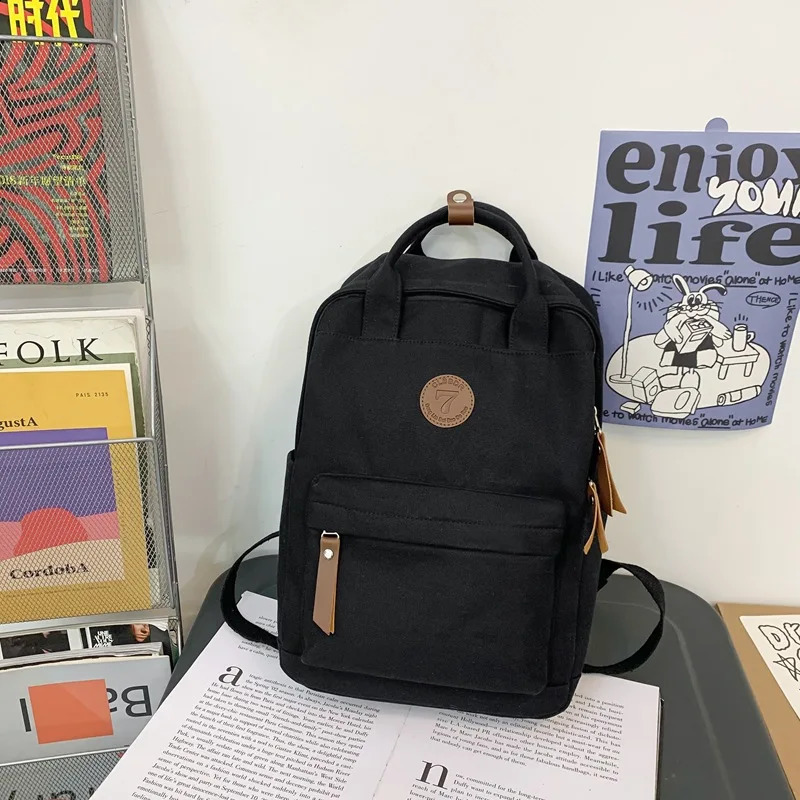 College Male Canvas Backpack Female Retro Travel Book Bag l Laptop Student Fashion Mens And Womens School Bag 240822