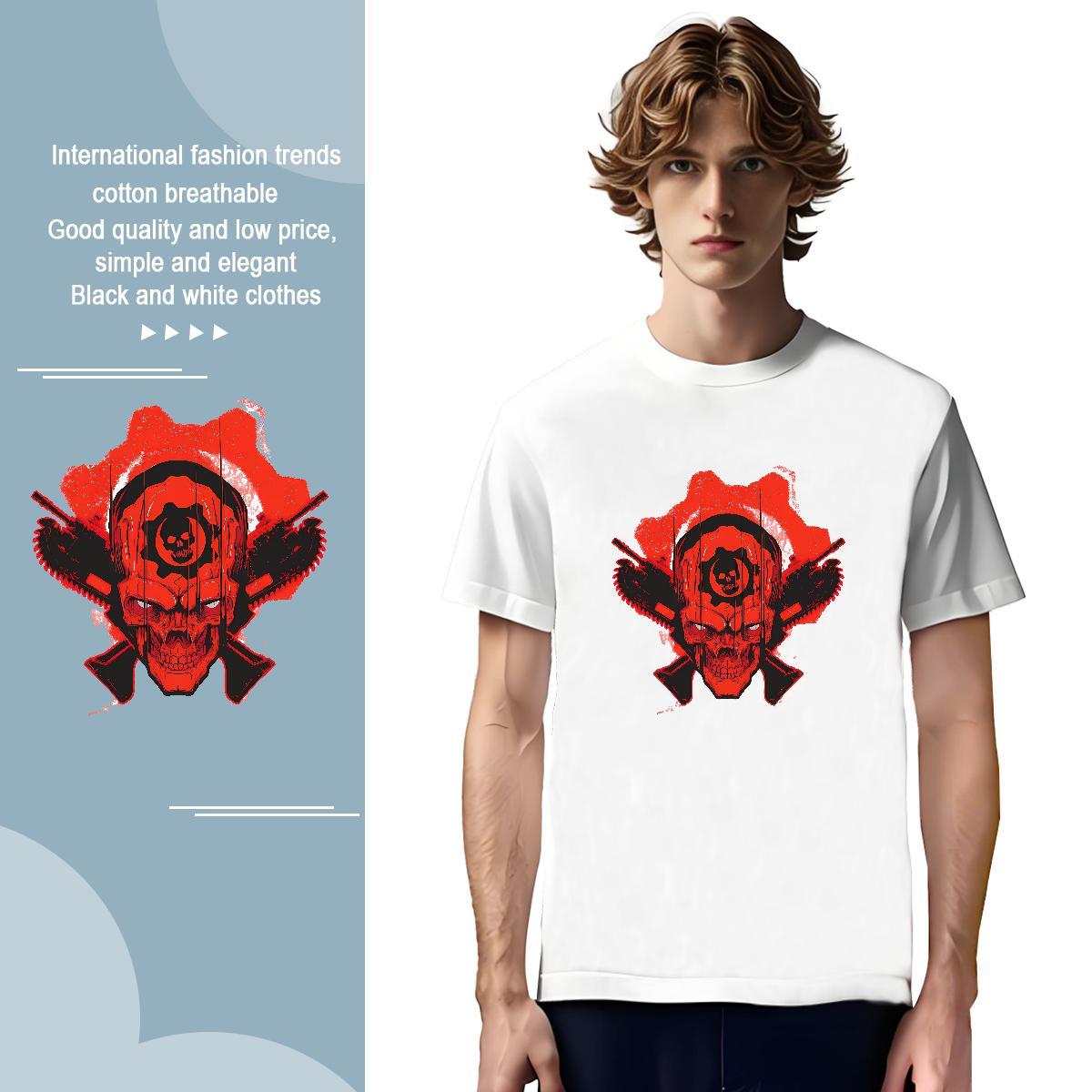 Designer Fashion skull Tshirt for Man Woman 230g Pure Cotton T Shirt For Man Custom Anime Beach Breathable Short Sleeve Unisex Top Tees