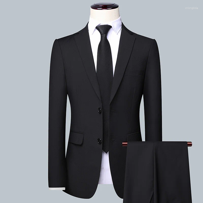 Mens Suits Wedding Suit For Men (suit Vest Trousers) Solid Color Business 3/2 The Bridegroom And Man