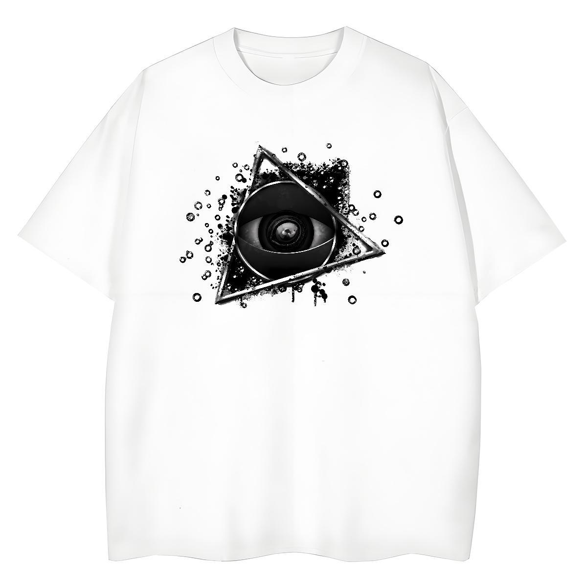 2024 Women T Shirts 230g 100% Cotton Breathable Spring Summer eye of the devil Couples T Shirts Loose fit Custom Print Oversized Tees Shirts