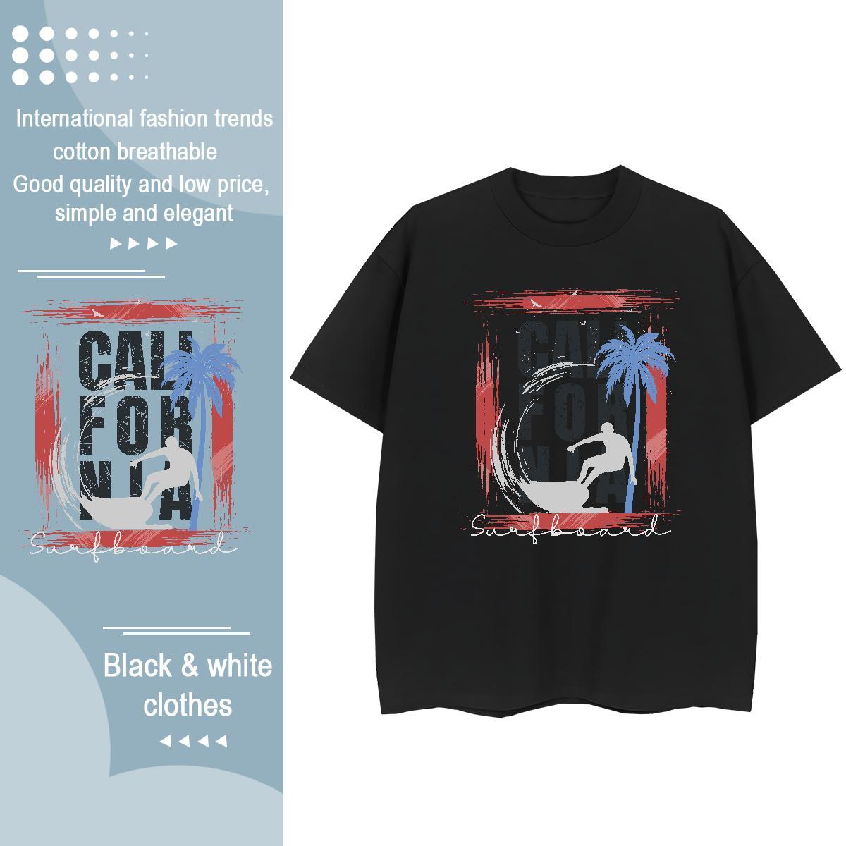 Loose fit Unisex Tshirts 100% Cotton 230g letter Street Casual T Shirt For Woman Crew Neck Anime Tees
