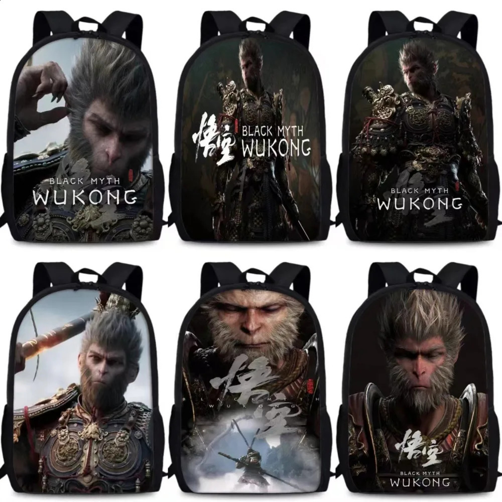 Black Myth Wukong Backpack Sun School Bag Bookbag Birthday Christmas Gift 240822
