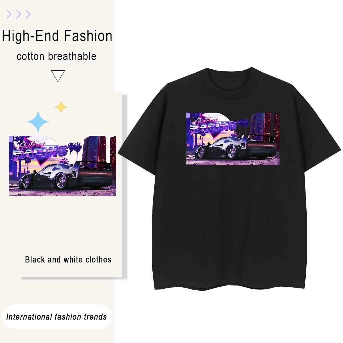 New Arrival Womens T Shirts 230g 100% Cotton Breathable Casual Sport car Women Tees Comfortable Oversized L-4XL Clothes
