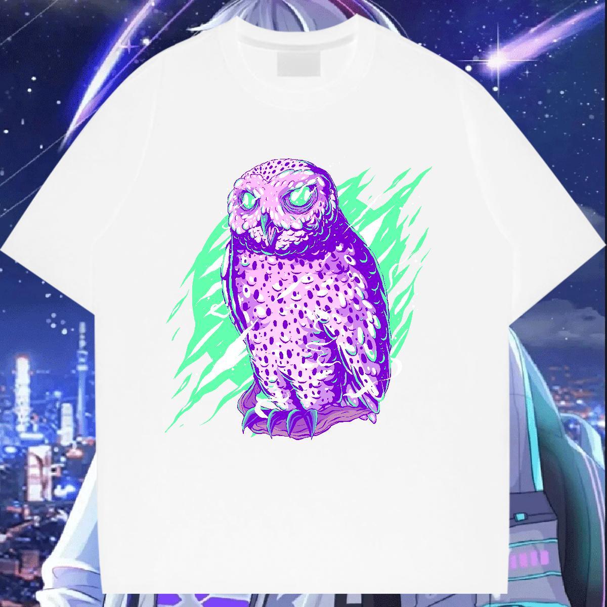 Classic T Shirt For Woman Crew Neck 230g Cotton Womens Tshirts Customized Print Owl Spring Summer Wholesale Tee Shirt