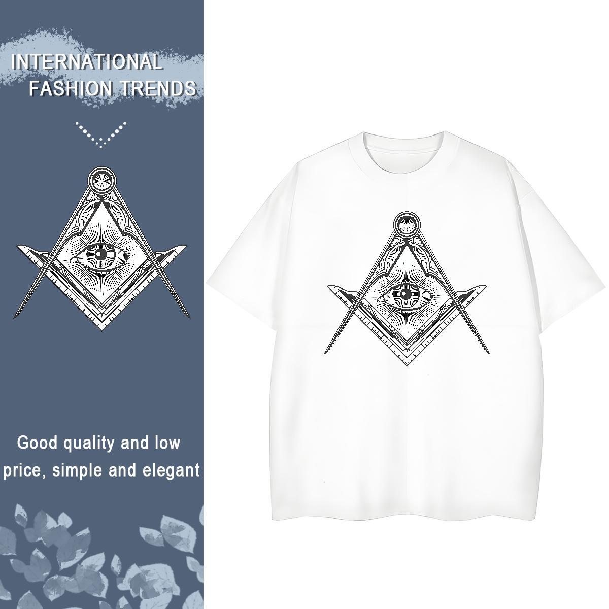New Arrival T-Shirts 230g Pure Cotton Comfortable Daily Outfit eye of the devil Womens Tshirts Lady DIY Printed Tops Tees