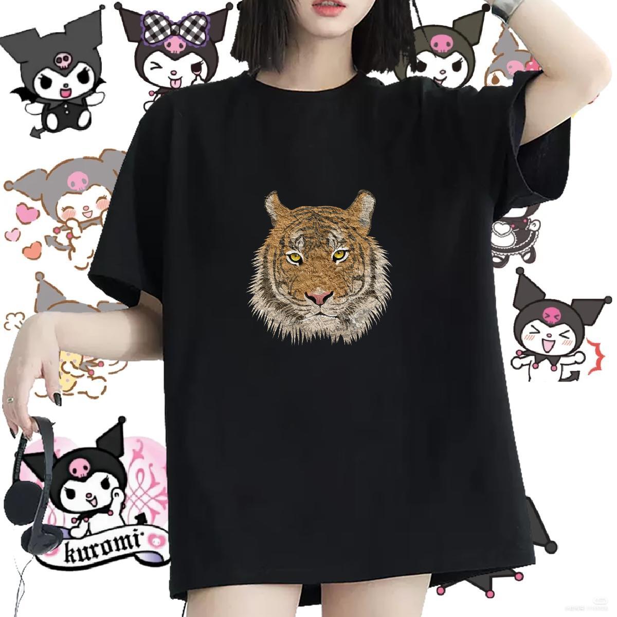 New Arrival T Shirts Women Round Neck Short Sleeve 230g Pure Cotton Womens Tshirts Plus Size Custom tiger Home Outdoor Unisex Clothings