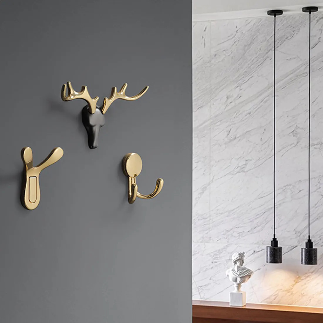 YUTOKO Antler Hook Key Holder Multi functional Hook Wall Decoration Bracket Used for Kitchen and Bathroom Home Accessories 240810